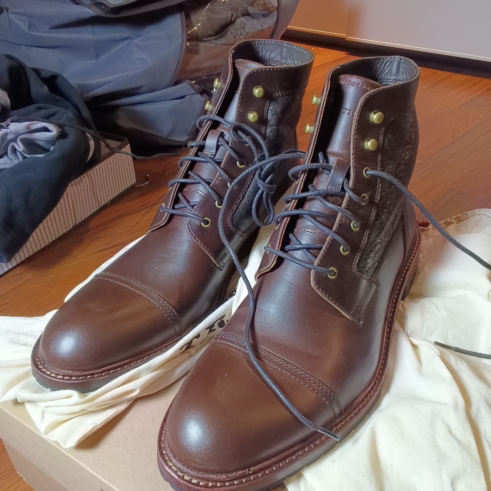 Trask Steerhide Shearling Boots 12